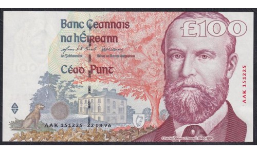 Ирландия 100 фунтов 22.08.1996 года, РЕДКИЕ (IRELAND 100 Pounds 22.08.1996) P 79a: UNC