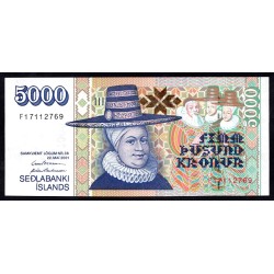 Исландия 5000 крон 2001 (ICELAND 5000 Krónur 2001) P 60 : UNC