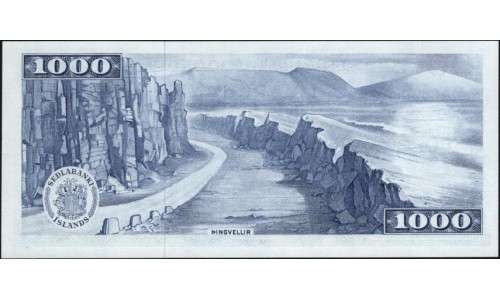 Исландия 1000 крон 1961 (ICELAND 1000 Krónur 1961) P 46a(8) : UNC