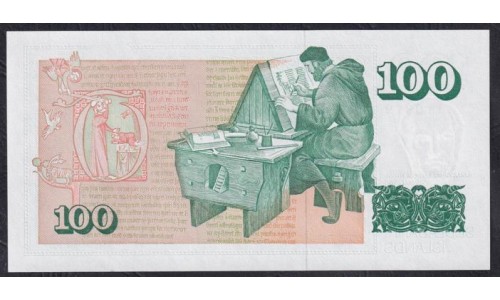 Исландия 100 крон 1986 НЕЧАСТЫЕ (ICELAND 100 Krónur 1986) P 54(1): UNC