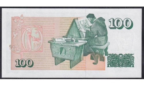 Исландия 100 крон 1986 НЕЧАСТЫЕ (ICELAND 100 Krónur 1986) P 54(2): UNC