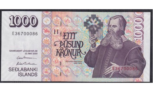 Исландия 1000 крон 2001 (ICELAND 1000 Krónur 2001) P 59(4) : UNC
