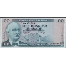 Исландия 100 крон 1961 (ICELAND 100 Krónur 1961) P 44a(9) : UNC
