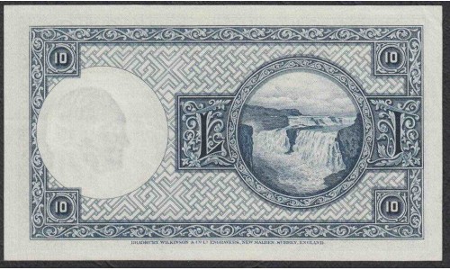Исландия 10 крон 1928 года (ICELAND 10 Krónur 1928) P28b(2): XF/aUnc