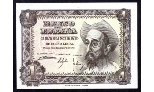 Испания 1 песета 1951 (SPAIN 1 pesetas 1951) P 139a : UNC