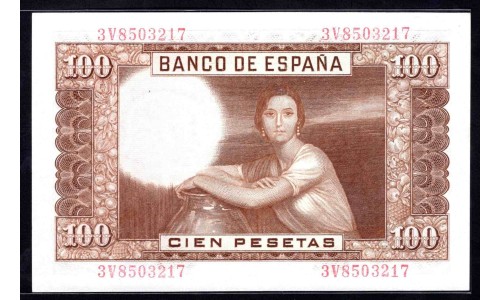 Испания 100 песет 1953 (SPAIN 100 Pesetas 1953) P 145a : UNC
