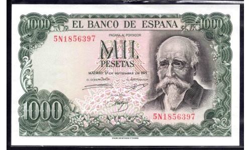 Испания 1000 песет 1971 (SPAIN 1000 Pesetas 1971) P 154 : UNC