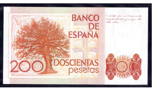 Испания 200 песет 1980 (SPAIN 200 Pesetas 1980) P 156 : UNC