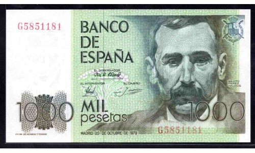 Испания 1000 песет 1979 (SPAIN 1000 Pesetas 1979) P 158 : UNC