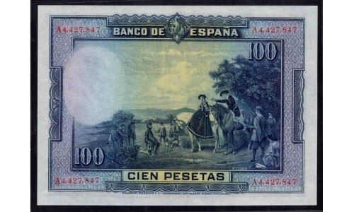 Испания 100 песет 1928 (SPAIN 100 Pesetas 1928) P 76a : UNC
