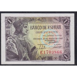 Испания 1 песета 1943 (SPAIN 1 pesetas 1943) P 126: UNC