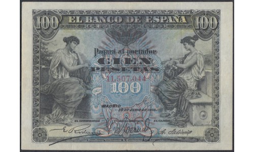 Испания 100 песет 1906 (SPAIN 100 Pesetas 1906) P 59a: XF