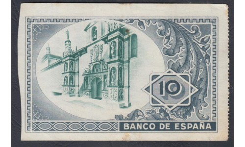 Испания 10 песет 1937, Гражданская Война, Банк Бильбао (Spain-CIVIL WAR, Bank Bilbao 10 pesetas 1937) PS 562f: XF/aUNC