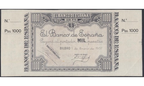 Испания 1000 песет 1937, Гражданская Война, Банк Бильбао (Spain-CIVIL WAR, Bank Bilbao 1000 pesetas 1937) PS 567a-a: aUNC/UNC