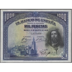 Испания 1000 песет 1928 (SPAIN 1000 Pesetas 1928) P 78a : XF/aUNC