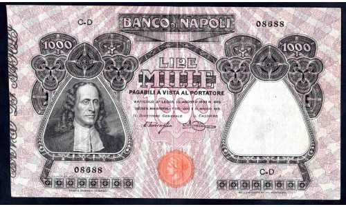 Италия Неаполь 1000 лир 1909 (ITALY Naples 1000 Lire 1909) P S859 : XF-