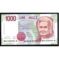 Италия 1000 лир 1990 (ITALY 1000 Lire 1990) P 114а : UNC