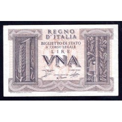 Италия 1 лира 1939 г. (ITALY 1 Lira 1939) P26: aUNC-