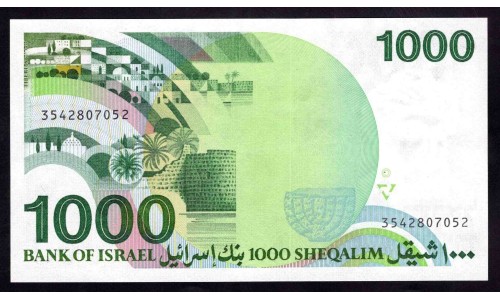 Израиль 1000 шекелей 1983 г. (ISRAEL 1000 Sheqalim 1983) P49b:Unc