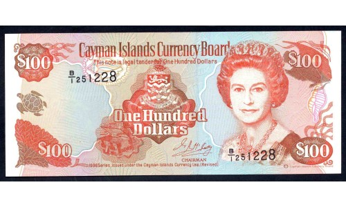 Каймановы Острова 100 долларов 1996 г. (CAYMAN ISLANDS 100 Dollars 1996) P20:Unc