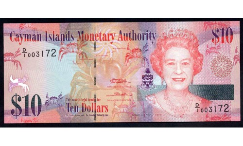 Каймановы Острова 10 долларов 2010 г. (CAYMAN ISLANDS 10 Dollars 2010) P 40а: UNC