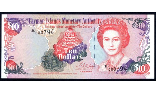 Каймановы Острова 10 долларов 1996 г. (CAYMAN ISLANDS 10 Dollars 1996) P18:Unc