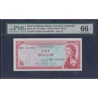 Восточные Карибские Острова 1 доллар ND (1965) (EAST CARIBBEAN STATES 1 Dollar ND (1965)) P13g: PMG 66 Gem Ucirculated EPQ
