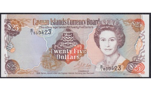 Каймановы Острова 25 долларов 1996г. (CAYMAN ISLANDS 25 Dollars 1996) P 19: UNC 