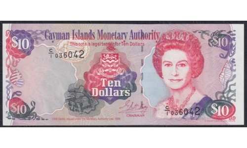 Каймановы Острова 10 долларов 1998 г. (CAYMAN ISLANDS 10 Dollars 1998) P 23a: UNC