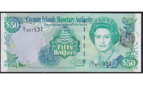 Каймановы Острова 50 долларов 2001 г. (CAYMAN ISLANDS 50 Dollars 2001) P 29: UNC