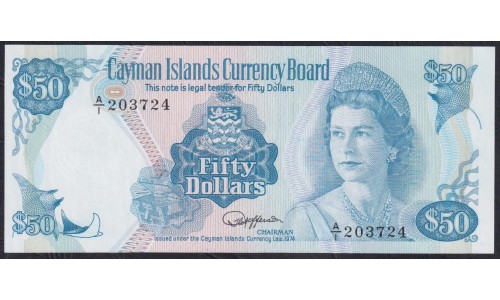 Каймановы Острова 50 долларов 1974 г. (CAYMAN ISLANDS 50 Dollars 1974) P 10a: UNC 