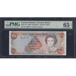 Каймановы Острова 25 долларов 1996г. (CAYMAN ISLANDS 25 Dollars 1996) P 19: UNC PMG 65 EPQ