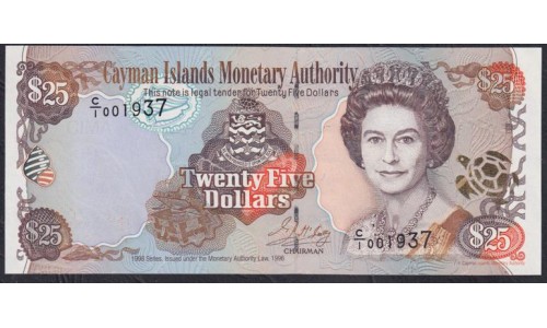 Каймановы Острова 25 долларов 1996г. (CAYMAN ISLANDS 25 Dollars 1996) P 24: UNC
