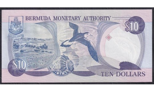Бермудские Острова 10 долларов 1993 года (BERMUDA 10 Dollars 1993) P 42a: UNC 