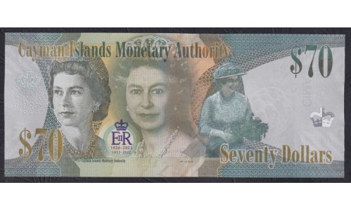 Каймановы Острова 70 долларов 2022 года, ЮБИЛЕЙНЫЕ, G/1 007171 (CAYMAN ISLANDS 70 Dollarы 2022) P W47: UNC