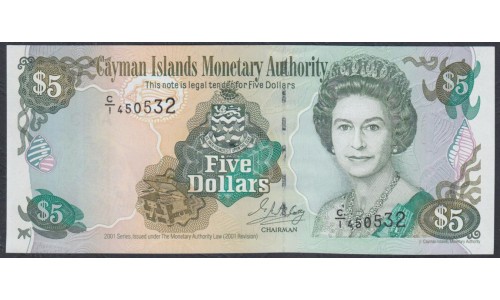 Каймановы Острова 5 долларов 1998 г. (CAYMAN ISLANDS 5 Dollars 1998) P 22a: UNC