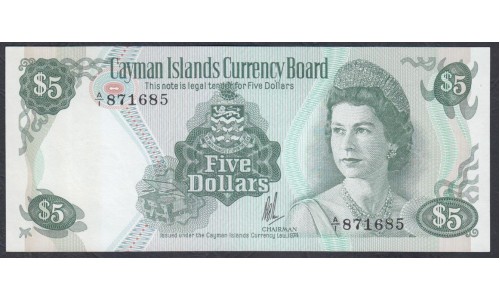 Каймановы Острова 5 долларов 1974 г. (CAYMAN ISLANDS 5 Dollars L. 1974) P 5a: UNC