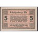 Кёнигсберг, нотгельд 5 марок 26 октября1918 (Koningsbeg, notgeld 5 mark 26.10.1918) : UNC