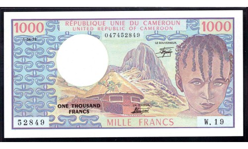 Камерун 1000 франков 1978 (CAMEROON 1000 Francs 1978) P 16c : UNC