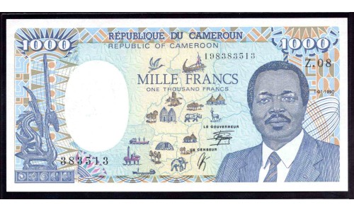 Камерун 1000 франков 1990 (CAMEROON 1000 Francs 1990) P 26b : UNC