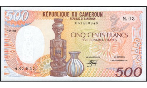 Камерун 500 франков 1988 (CAMEROON 500 Francs 1988) P 24а : UNC