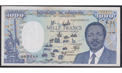 Камерун 1000 франков 1985 (CAMEROON 1000 Francs 1985) P 25 : UNC