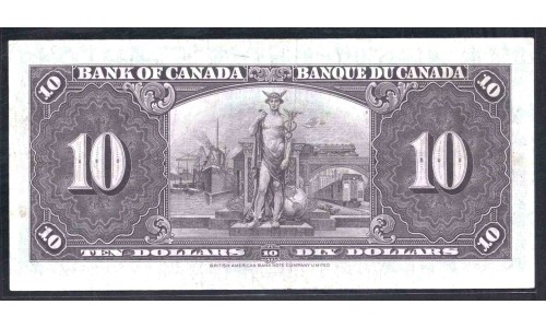 Канада 10 долларов 1937 года (CANADA 10 dollars 1937) P61: VF