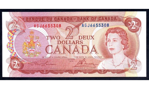 Канада 2 доллара 1974 года (CANADA 2 dollars 1974) P86а: UNC
