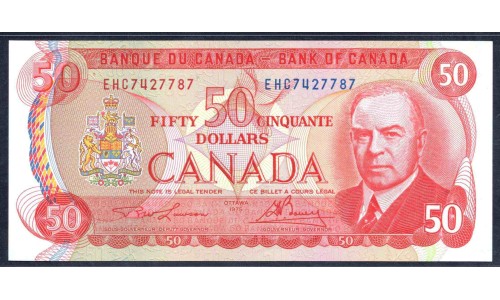 Канада 50 долларов 1975 года (CANADA 50 dollars 1975) P90а: UNC