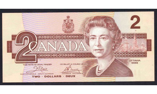 Канада 2 доллара 1986 года (CANADA 2 dollars 1986) P94a: UNC