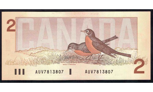 Канада 2 доллара 1986 года (CANADA 2 dollars 1986) P94b: UNC