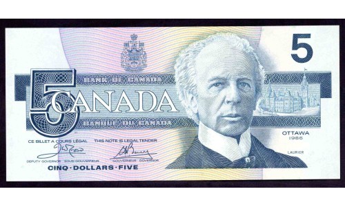 Канада 5 долларов 1986 года (CANADA 5 dollars 1986) P95a 1: UNC