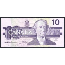Канада 10 долларов 1989 года (CANADA 10 dollars 1989) P96а: UNC