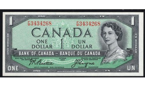 Канада 1 доллар 1954 (CANADA 1 dollar 1954) P 75a: UNC
